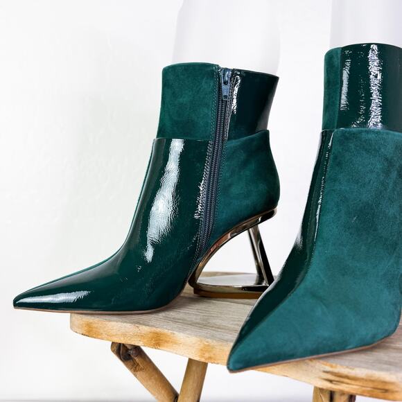 Gianni Bini Harrison Retro Boho Indie Suede Patchwork Boots Green Size 7.5 NEW - Picture 6 of 10